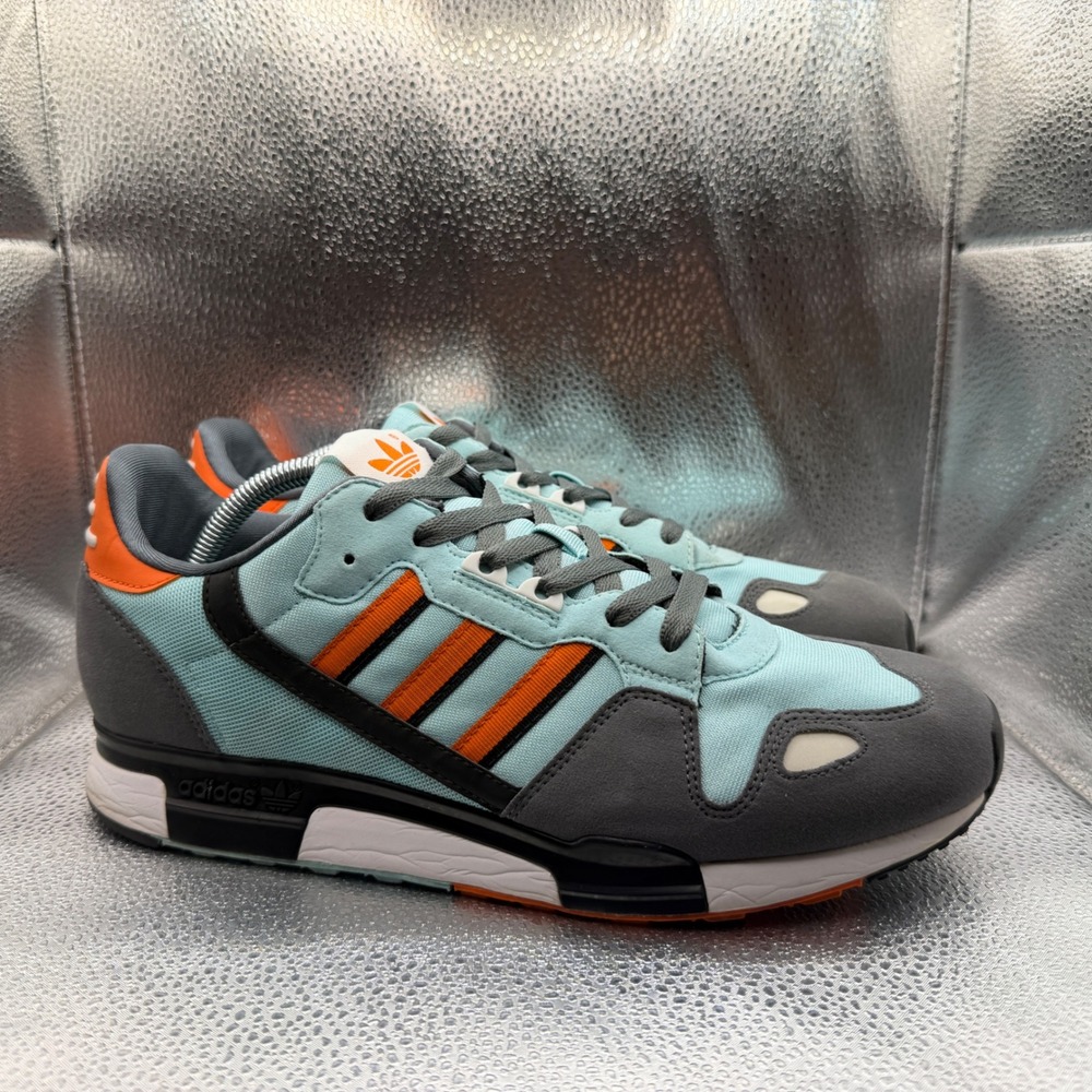 Size 10 Adidas ZX 500 Sneakers Mens Blue Grey Orange Good 451870 Retro Runner